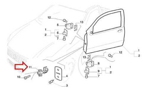 Par De Limitadores Porta Diant Ld/le Fiat Palio Strada Idea