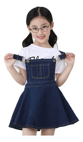 Kidscool Space Azul Profundo Vestido Vaquero Niña