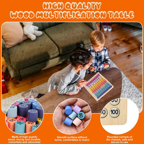 Juego De Mesa De Multiplicación Montessori De Madera: Math E
