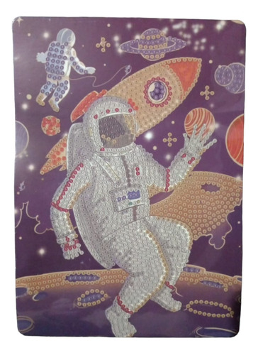 Pintura Por Diamantes Cuadro 15x21 Espacio Astronautas