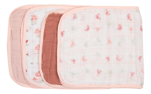 Paninho De Ombro Soft Premium 2 Camadas Kit 4 Unidades Cor Rosa Encanto Cogumelho