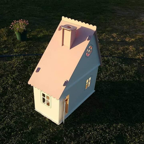 Casita De Muñecas Barbie Pintada Con 11 Muebles