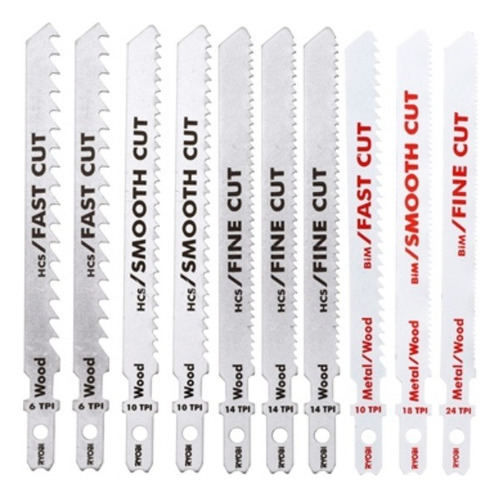 Set De Hojas Para Sierra Caladora 10 Piezas Ryobi