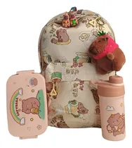 Comprar Set Capibara Escolar Kit Mochila Tomatodo Taper Llavero