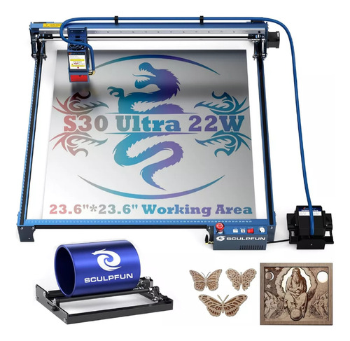 Impressora Gravadora Rápido Corte Cnc Laser S30 22w E Rolo