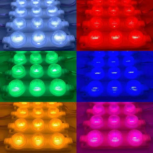 Modulo Led 7519 24v 3 Chips Carteleria Corporea Exterior Smd Color De La Luz Rojo
