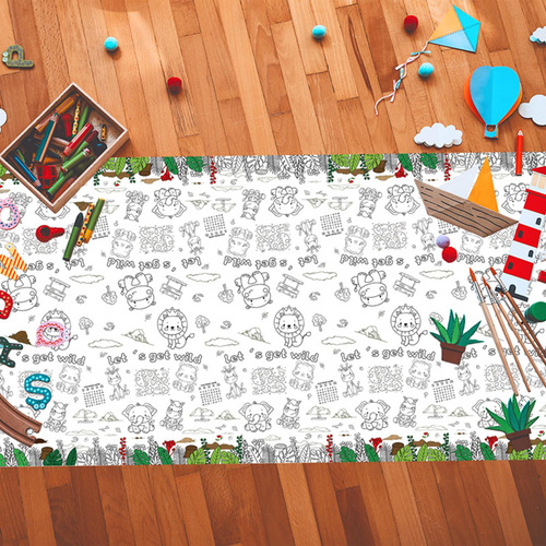 Toalha De Mesa De Papel Para Colorir, Toalha De Mesa Para
