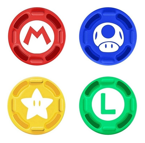 2 Pares De Gomas Joycon Nintendo Switch Super Mario