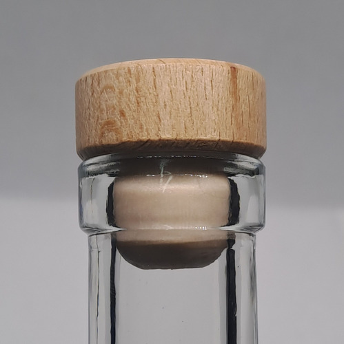 Tapon De Madera Con Corcho Sintetico Para Botella 20 Pzs