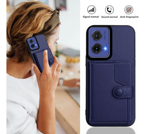 Compatible Funda Rfid Con Bolsa De Tarjetas For Motorola Edge 50 Pro P