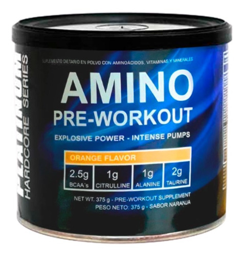 Pre Entreno Platinum Amino Pre-workout 375 Grs. Bcaa Taurina