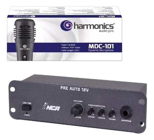 Mixer Automotivo Propaganda Volante Venda + Microfone Cor Preto Potência De Saída Rms 6 W