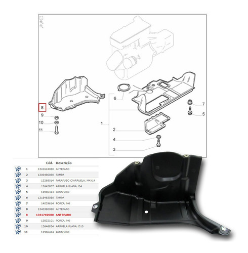 Imagem 6 de 6 de Tampa Lateral Correia Alternador Fiat Ducato 2.8 2008