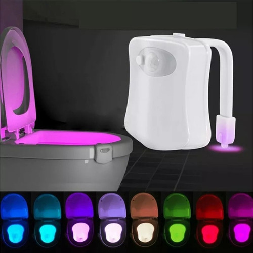 Luz Led Para Inodoro Wc Baño Con Sensor Movimiento 8 Colores