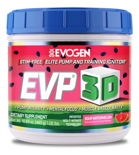 Pre Entreno Evogen Evp 3d Stim Free 40 Servicios Todo Sabor Sabor Sour Watermelon