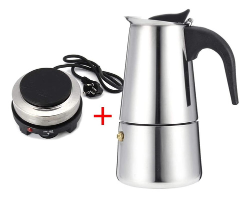 Will Ml Portable Café Cafetera Moka Pot De Acero Inoxidable