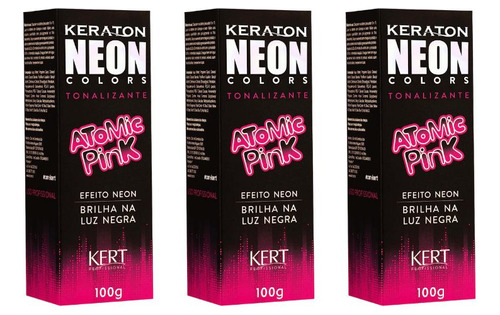 Coloraçao Keraton Neon Colors Atomic Pink 100gr-kit C/3un