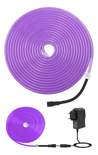 Kit Fita Neon 5m Com Fonte 5a Roxo