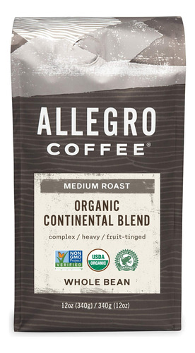 Café En Grano Entero Orgánico Mezcla Continental 340 G