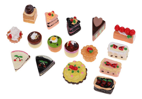 16 Piezas Cocina Comida Resina Mermelada Pastel Modelo 1/12