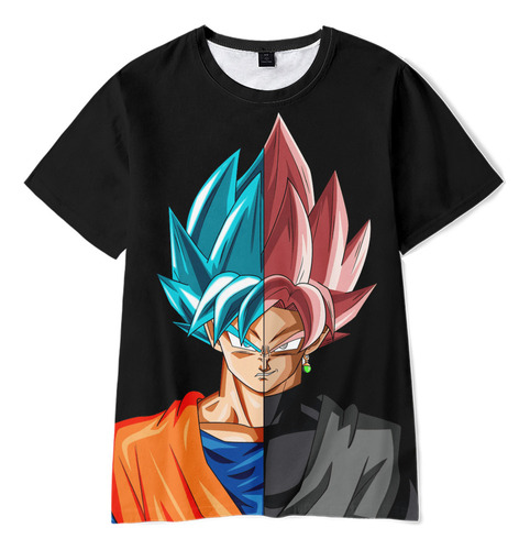 Asz Camiseta De Manga Corta De Dragon Ball Con Estampado 3d