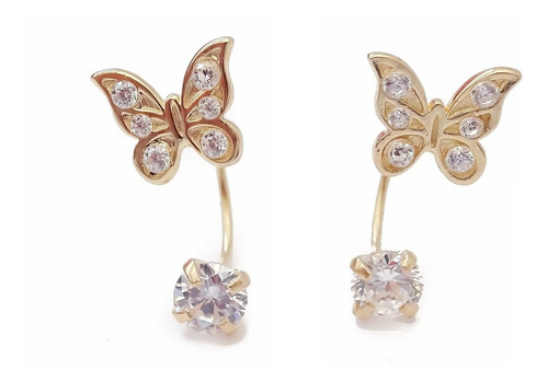 Amor Eterno - Broqueles Mariposa / Aretes / Oro Sólido 10k