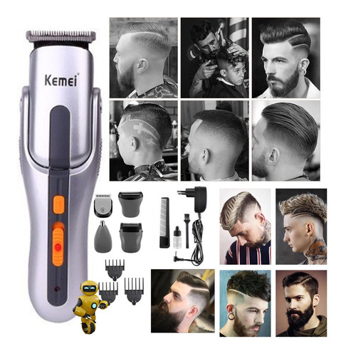 Imagem 2 de 8 de Kit Maquina Cortar Cabelo Depilador Shaver Unissex 8 Em 1