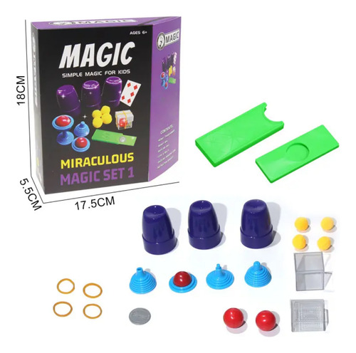 Set Juego De Magia Y Trucos Clásico Para Niño Adulto Morado