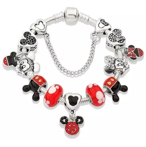 Pulseira Estilo Pandora Vivara Mickey E Minnie 925