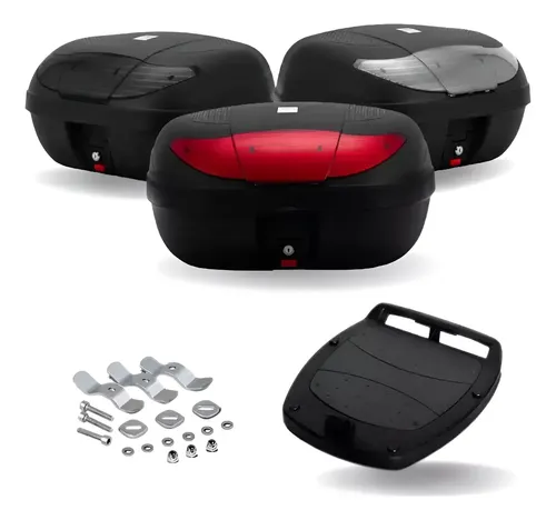 Bau Bauleto Moto 45 Litros Protork Cabe 2 Capacetes Completo
