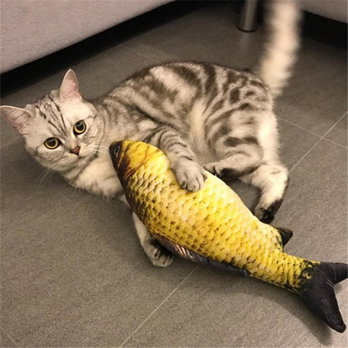 Imagen 7 de 9 de Pescado Juguete Gato Con Movimiento Usb Juguete Interactivo