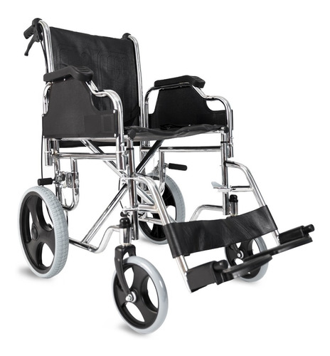 Silla De Ruedas Para Transporte Desmontable Plegable Cromada