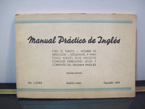 Adp Manual Practico De Ingles Para El Turista / Bs. As. 1954