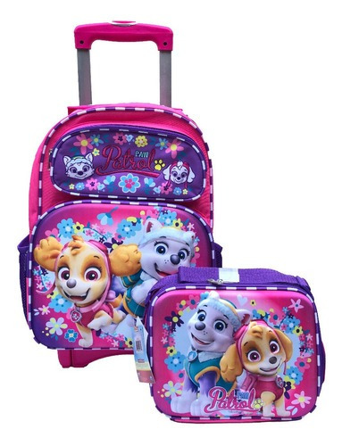 Paw Patrol Skye Everest 3d Mochila Llantas Lonchera Primari 