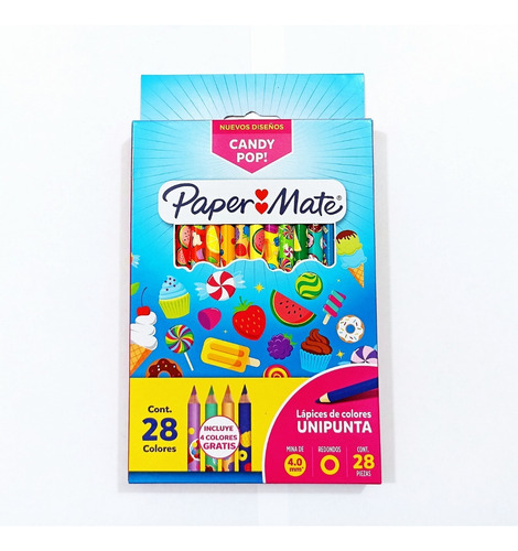 Lapices De Colores Paper Mate Unipunta 4 Mm Cont. 28 Piezas