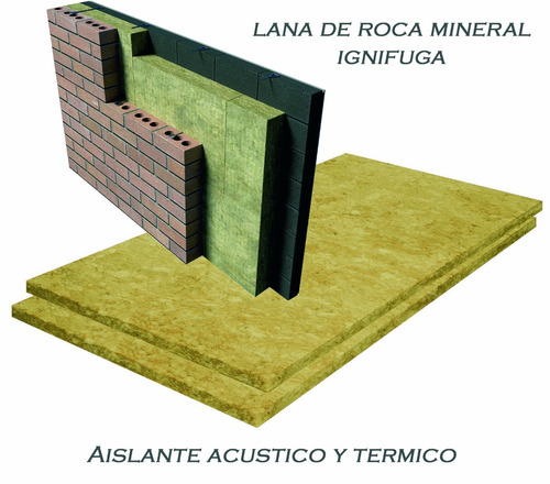 Lana De Roca Mineral De 1m X50cm X50 Mm X40 Kg/m3