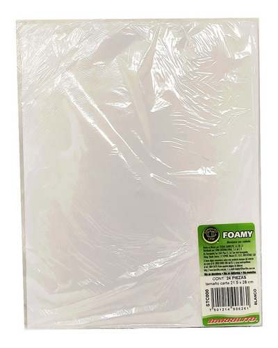 Hoja De Foamy Barrilito Blanco T/carta 24 Pzs