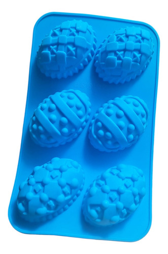 * Molde Silicon 6 Huevos Decorados Pascua Choco Jabon Yeso