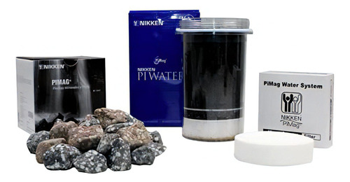 Nikken Piwater Paquete Completo Repuestos : Cartucho 700gr Piedras, Plata/minerales, Esponja