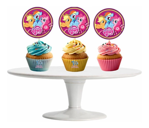 My Little Pony Cupcake Toppers Adorno Para Muffins X10