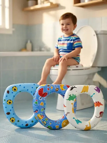 Assento Redutor Sanitário Infantil Menino Almofadado Anatômico Confortável Antid