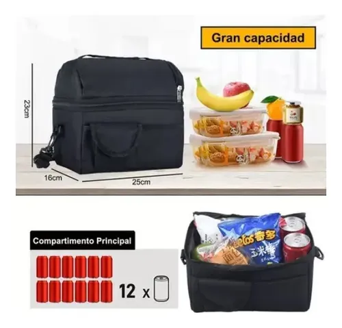 Bolso Lonchera De Hombro Térmica 8 Litros Gran Capacidad