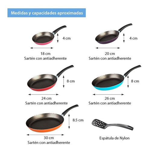 Imagen 3 de 9 de Juego 5 Sartenes Fashion Cook Antiadherente Thermocell Cinsa