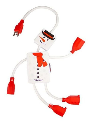 Sanelec (8605) Multicontacto C/supresor Muñeco De Nieve