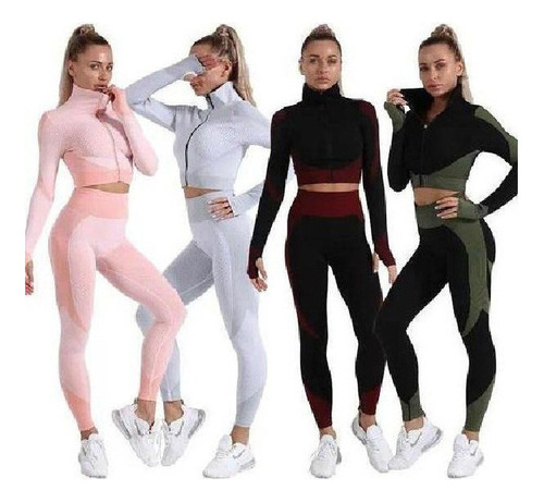 Traje Deportivo De Yoga + Pantalones Sueltos Para Mujer