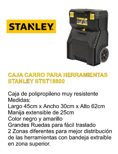 Caja Carro Porta Herramientas Stanley Stst18800 Con Ruedas