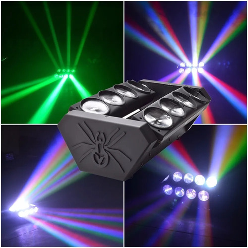 2 Cabeza Movil Spider Beam 8x10w Rgbw Dmx Luz Disco