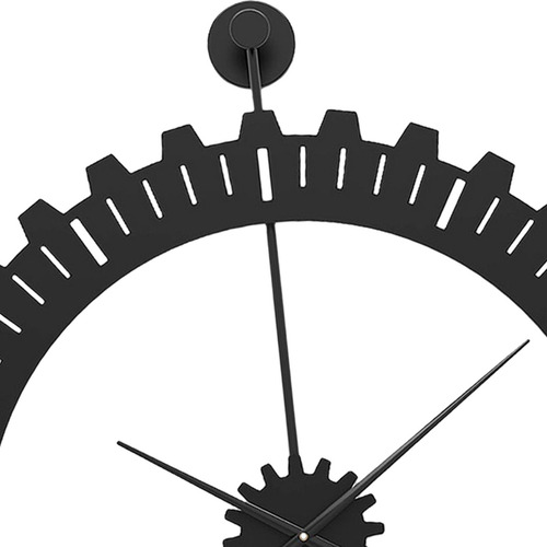 Reloj De Pared Con Engranaje Mecánico De Negro 50cmx59cm