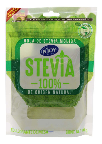 Endulzante N'joy Hoja De Stevia Molida 100% Natural 100g