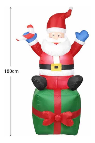 Santa Claus Inflable Navidad Papá Noel Muñeco 1.80mts